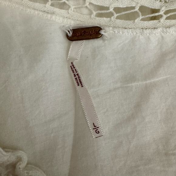 free people | billie battenburg one shoulder white femme lace mini dress sz L - Picture 7 of 10